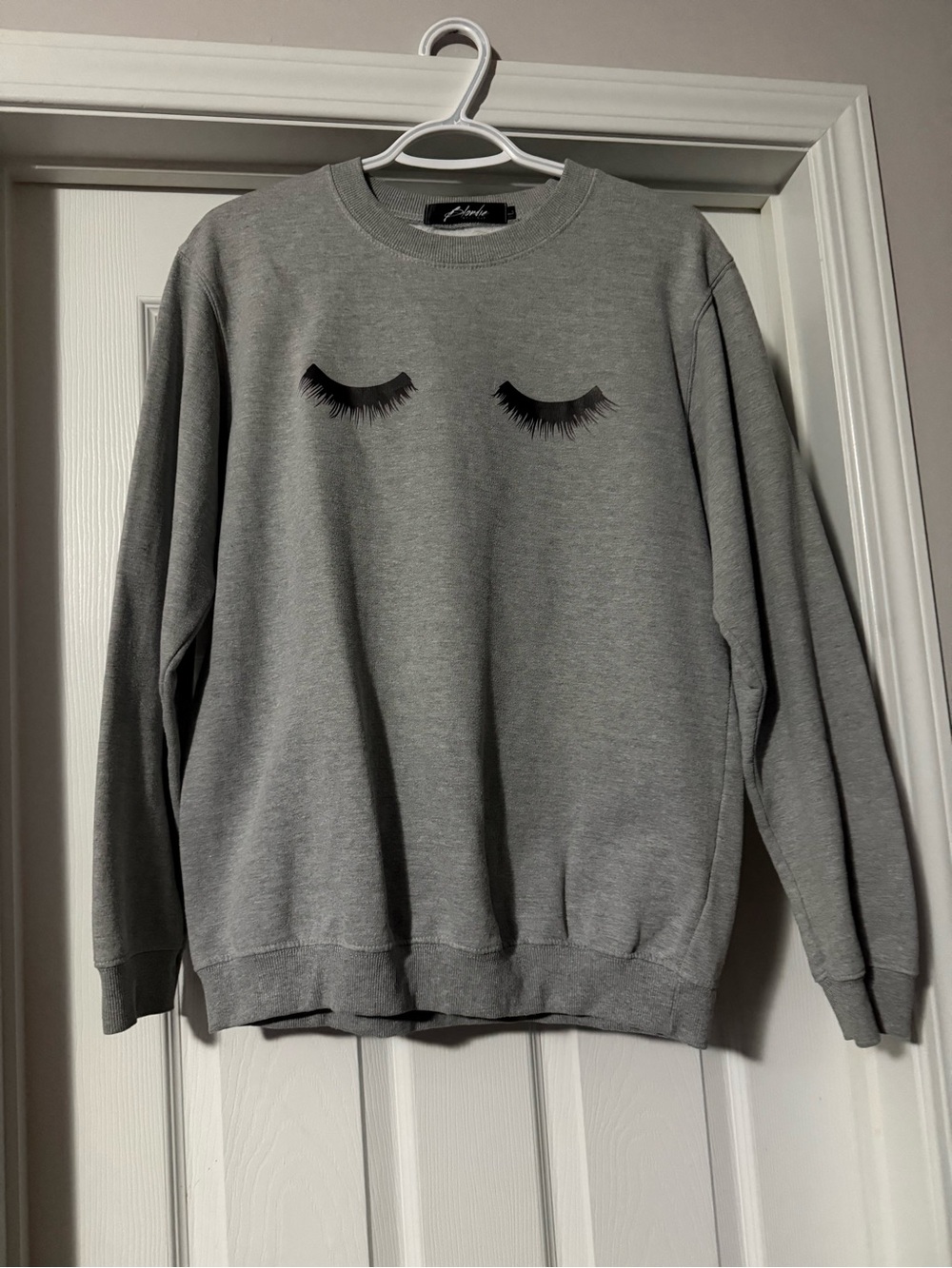 Grey Eyelash Graphic Sweatshirt